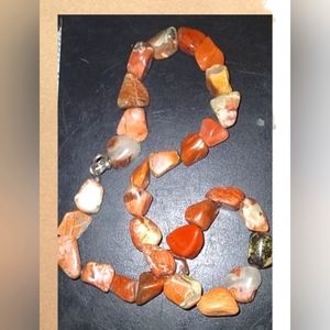 Beautiful Handmade Indian Gemstone Necklace- With Agate and Sun Stones